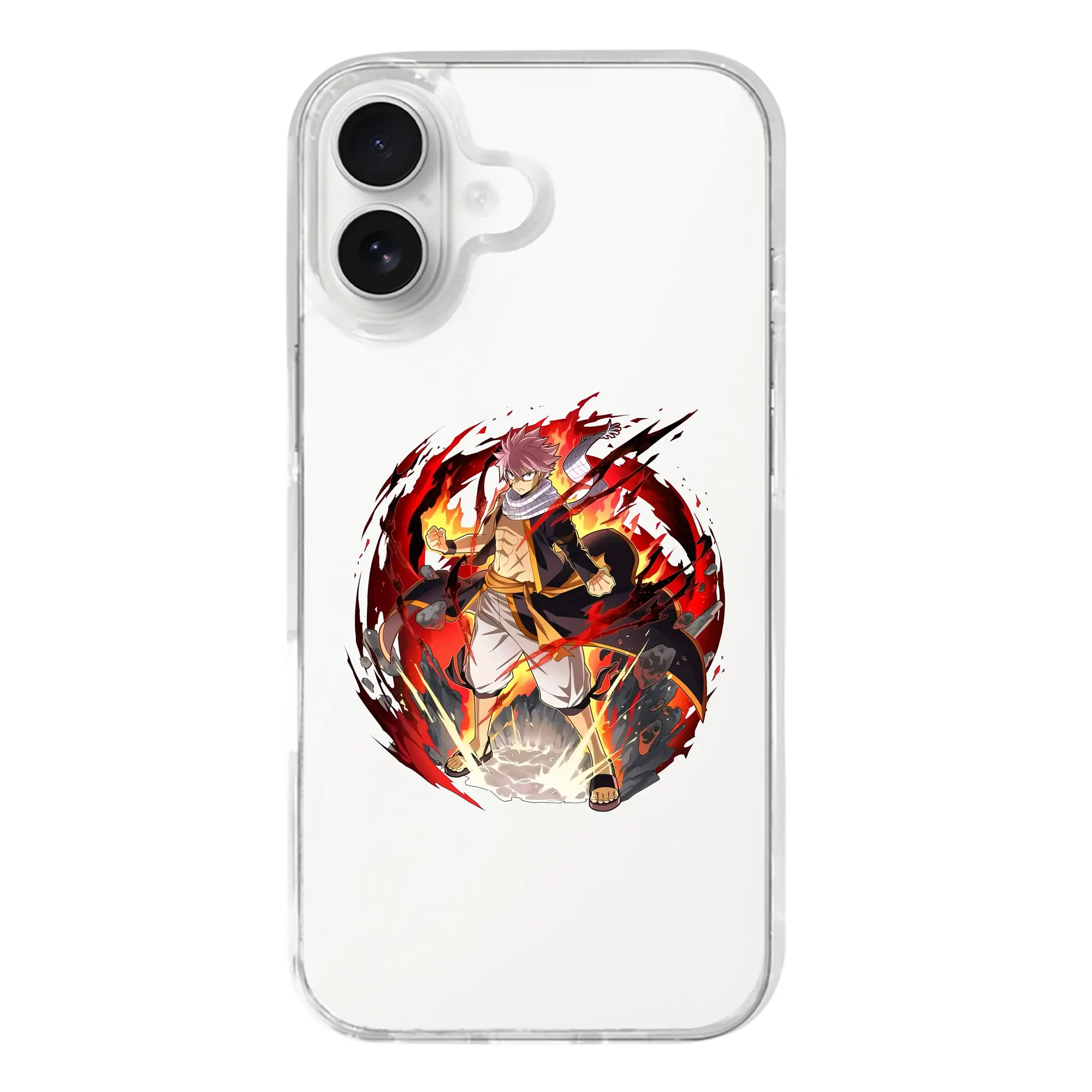 フェアリーテイル グッズ ナツ・ドラグニル - iPhone 17シリーズ 透明スマホケース – 薄型・耐衝撃・精密フィット保護カバー